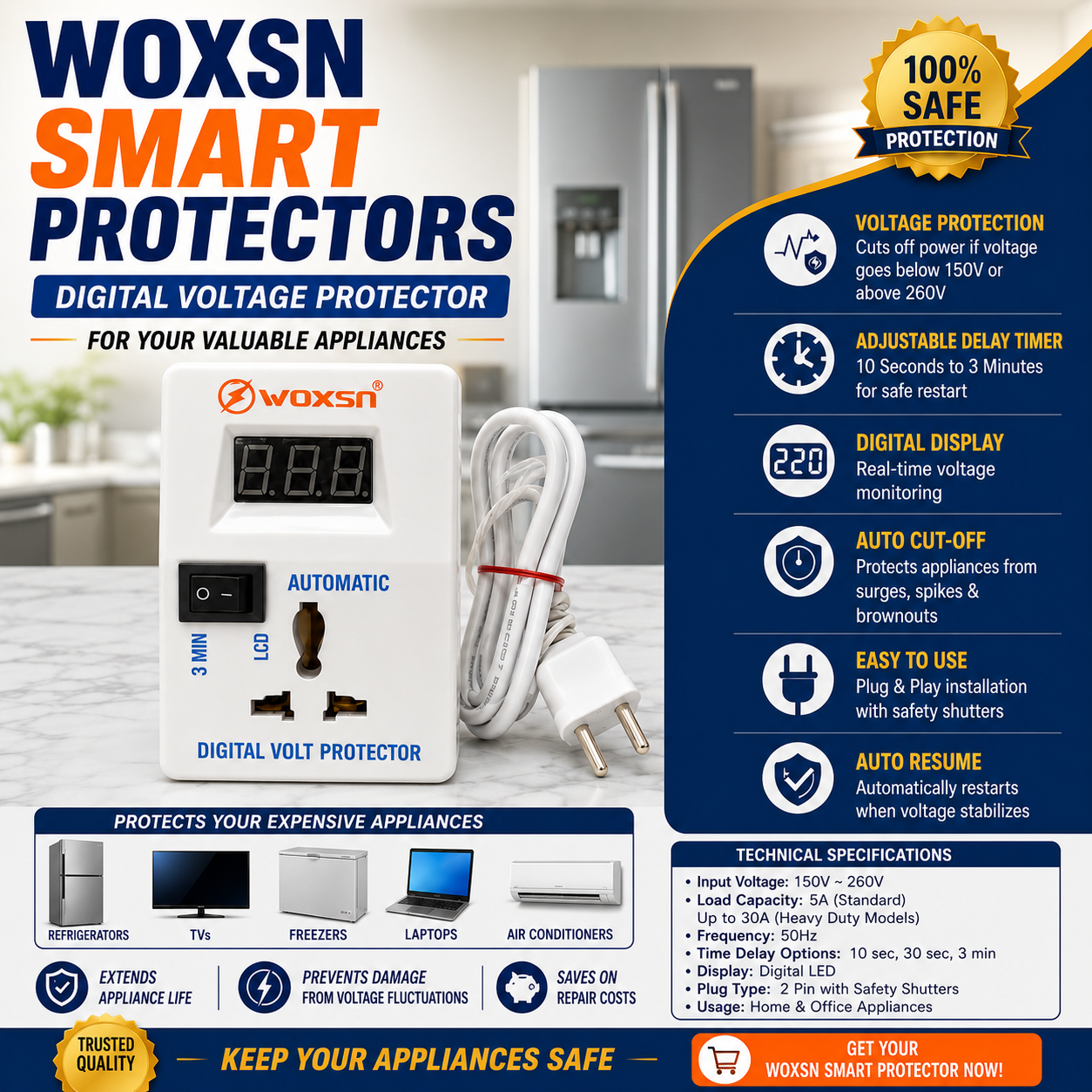 WOXSN - Smart Appliance Protector (MUHAFIZ)